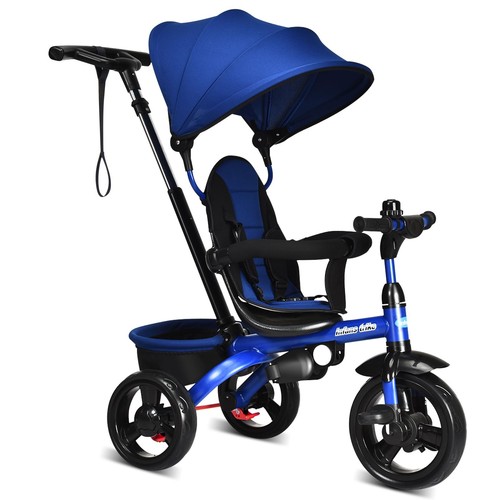 Blue tricycle for kids - in,