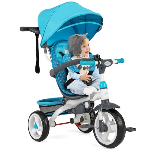 Blue baby stroller tricycle - stroller,